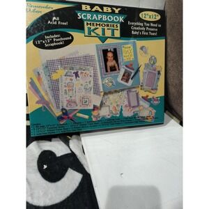 Baby Scrapbook Memories Kit Acid Free 12" x 12" Postbound Book Sealed First Year